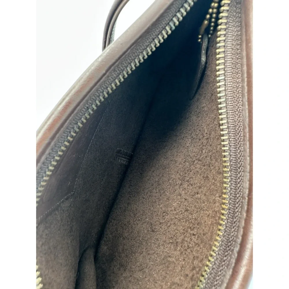 Coach Men's Mahogany Brown Zip Top Pouch Bag 9972 Vintage